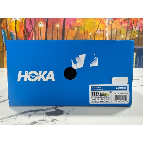 Hoka One Mach 5 Evening Primrose Scuba Blue Size 11D US Men's Running Shoes - Picture 7 of 7